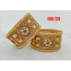 Gold Plated Traditional Kangan Kada Bangles Set of 2 