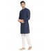 Solid Blue Cotton Kurta   