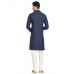 Solid Blue Cotton Kurta   