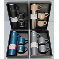 Steel Vacuum Flask Set with 3 Stainless Steel Cups Combo 500ml