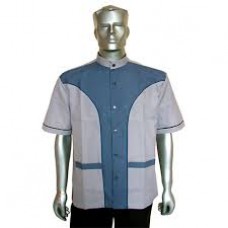 Blue Polyester Men's Hotel Waiter Uniform