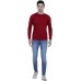 Men Round Neck Maroon T-Shirt